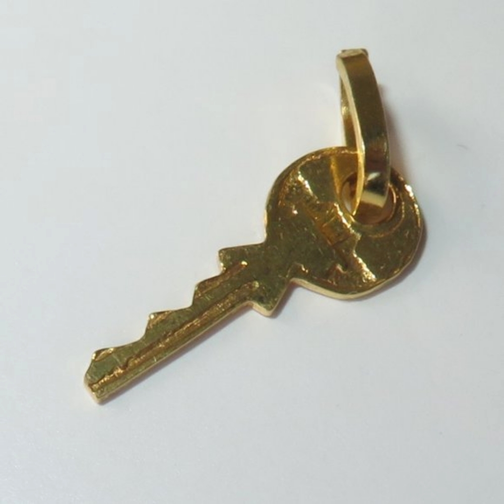 Key Solid Yellow Gold Pendant Charm